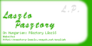 laszlo pasztory business card