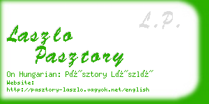 laszlo pasztory business card